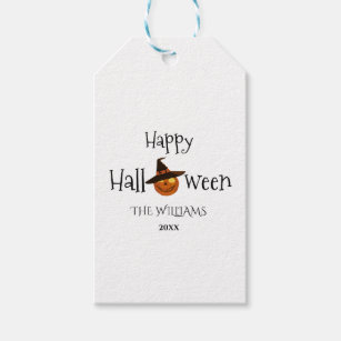 Étiquettes-cadeau Citrouille Happy Halloween personnalisé