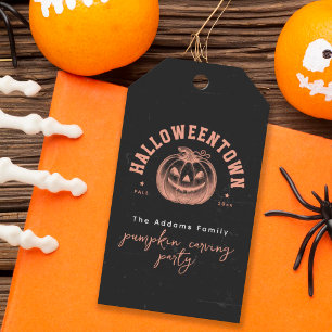 Étiquettes-cadeau Citrouille Jack O Lantern Orange Fête Halloween