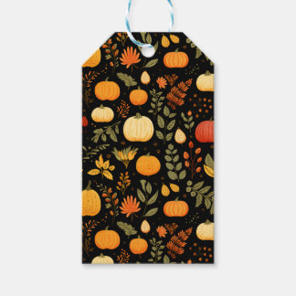 Étiquettes-cadeau Citrouille Pear Folift Harvest Motif Noir