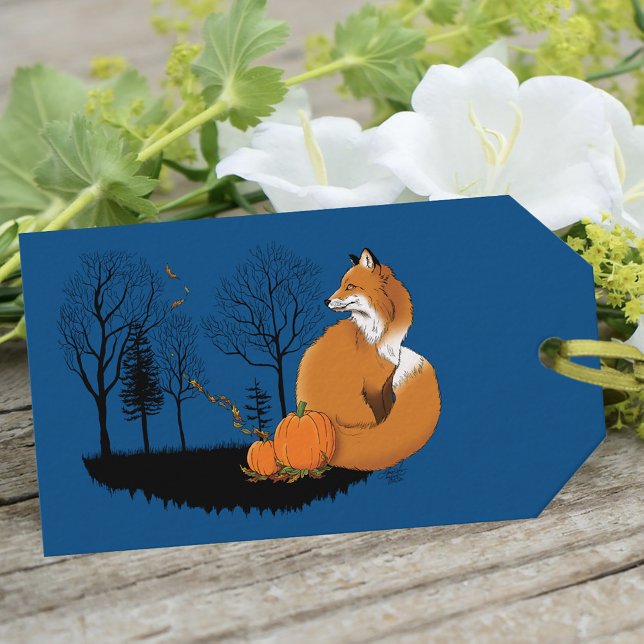 Étiquettes-cadeau Citrouilles de la forêt Red Fox (Créateur téléchargé)