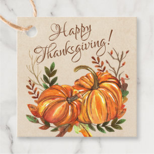 Étiquettes Cadeau Citrouilles de Thanksgiving