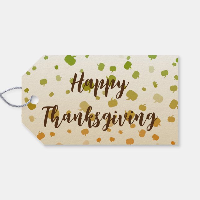 Étiquettes-cadeau Citrouilles de Thanksgiving (Dos (Horizontal))