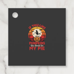 Étiquettes Cadeau Citrouilles drôles de tarte pour Halloween Design_