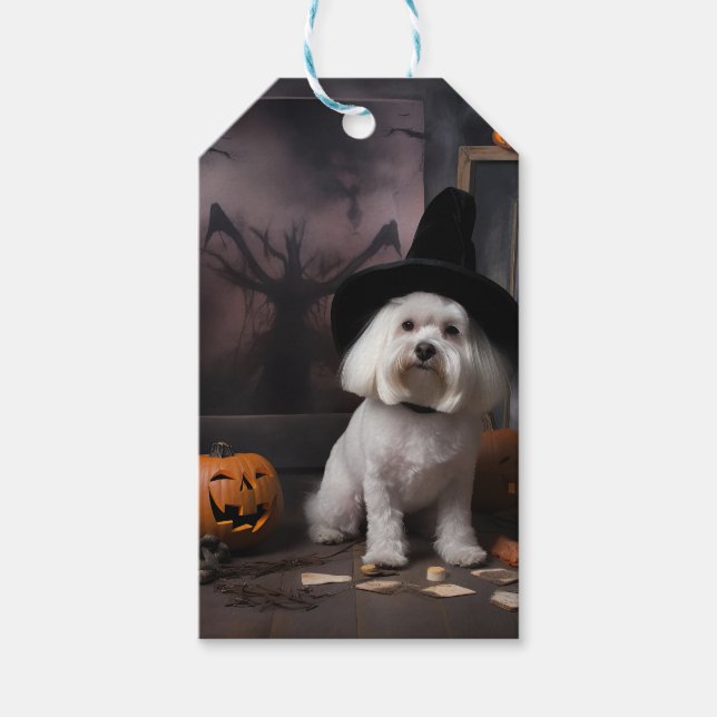 Étiquettes-cadeau Citrouilles maltaises Halloween Épouvantables (Devant)