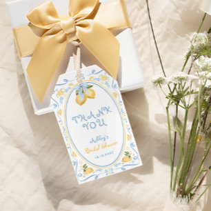 Étiquettes-cadeau Citrus citron Fête des mariées florale