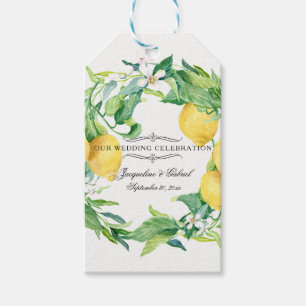 Étiquettes-cadeau Citrus citron vert floral feuille Mariage de courg