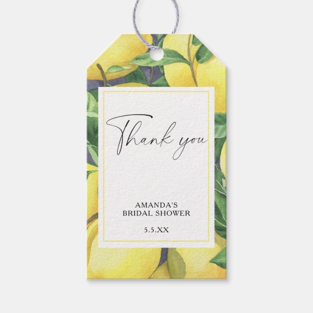 Étiquettes-cadeau Citrus de citron - Carte de remerciements Mariage (Devant)