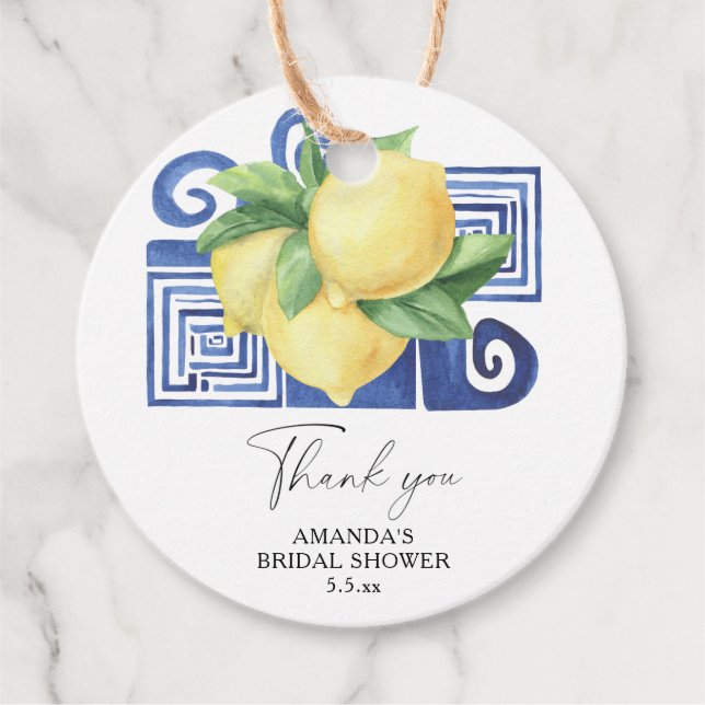 Étiquettes Cadeau Citrus de citron - Merci Mariage (Devant)