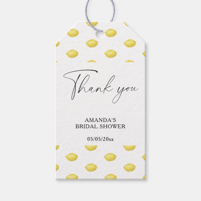 Étiquettes-cadeau Citrus de citron - Merci Mariage (Devant)