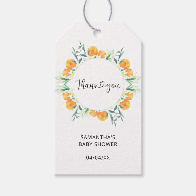 Étiquettes-cadeau Citrus merci (Devant)