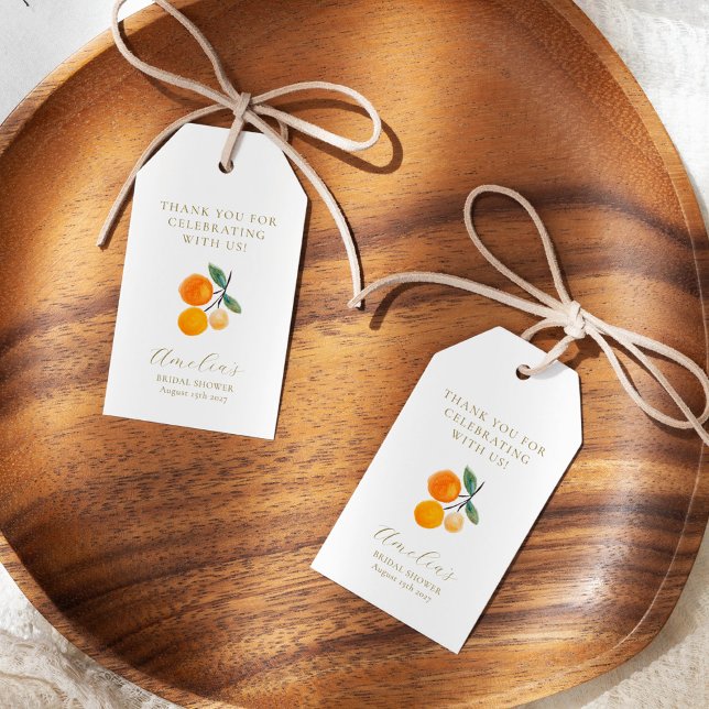 Étiquettes-cadeau Citrus Oranges Brunch de Mariage sur mesure Merci  (Créateur téléchargé)