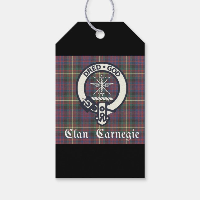 Étiquettes-cadeau Clan Carnegie Crest Tartan (Devant)
