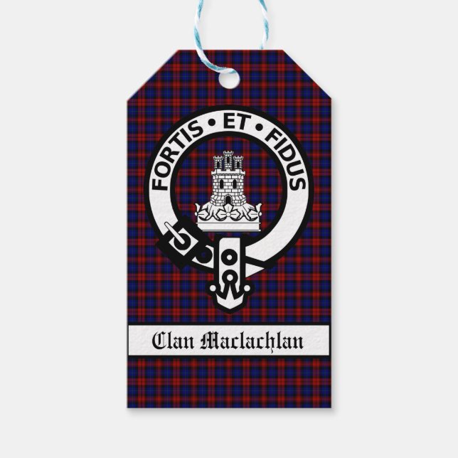 Étiquettes-cadeau Clan Maclachlan Crest & Tartan personnalisable (Devant)