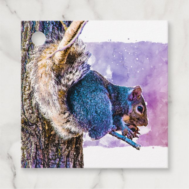 Étiquettes Cadeau Classe Cute Squirrel Saint Valentin (Devant)