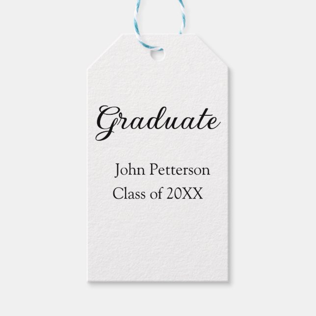 Étiquettes-cadeau Classe de fin d'études de 20XX simple graduation m (Devant)