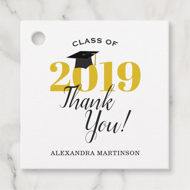 Étiquettes Cadeau Classe de Merci de diplômes 2019 (Devant)
