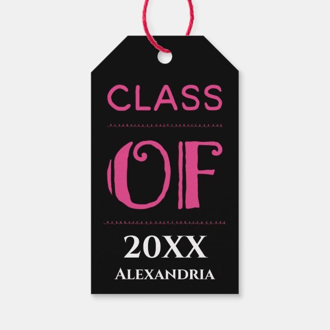 Étiquettes-cadeau Classe d'études Année Diplômée Personnaliser (Dos)