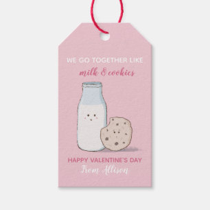 Étiquettes-cadeau Classe Lait et biscuits de Saint-Valentin