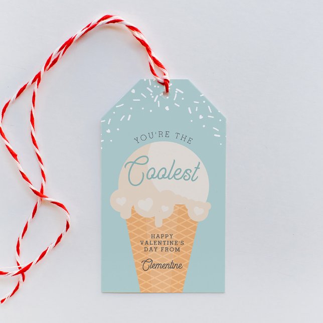 Étiquettes-cadeau Classe Scoop la plus froide Valentine's Day (Créateur téléchargé)