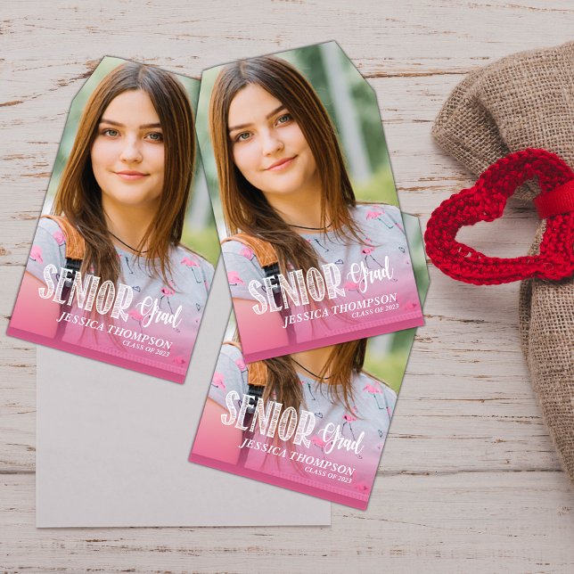Étiquettes-cadeau Classe supérieure de 2025 photo Graduation (Cute Senior Grad Class of 2024 photo Graduation Gift Tags)