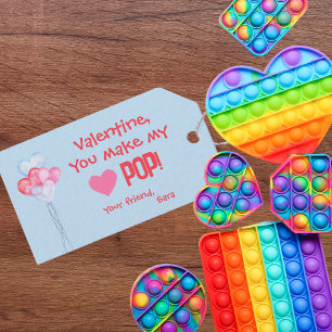 Étiquettes-cadeau Classe Valentine's "You Make My Heart Pop !"