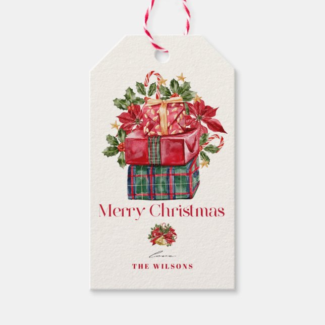 Étiquettes-cadeau Classic Assorti Présents Noël (Devant)