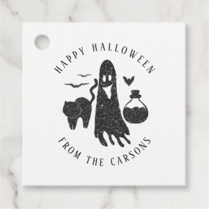 Étiquettes Cadeau Classic Black White Halloween Party Spider Web
