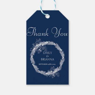 Étiquettes-cadeau Classic Elegant mariage bleu marine