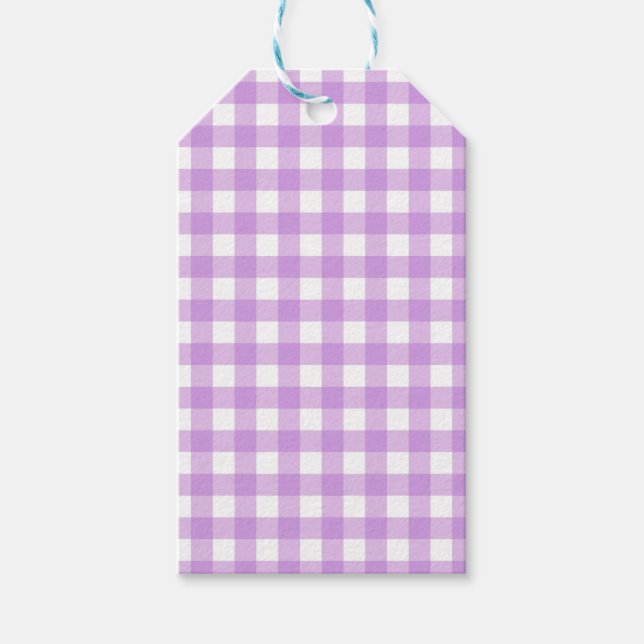 Étiquettes-cadeau Classic En vichy Vérifier Plaid Motif Lilac (Devant)