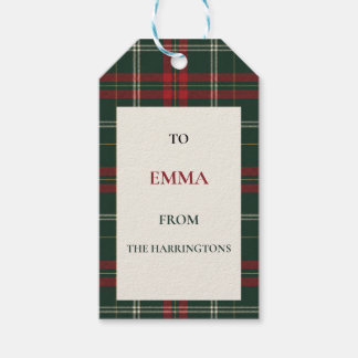 Étiquettes-cadeau Classic Plaid Personalized Christmas Gift Tags