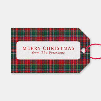 Étiquettes-cadeau Classic Red & Green Plaid Christmas
