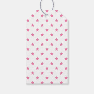Étiquettes-cadeau Classic Stars Fuchsia Pink - White