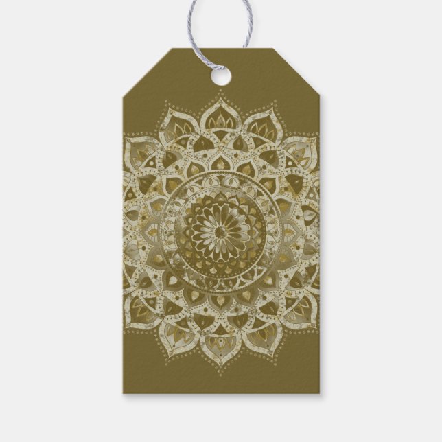 Étiquettes-cadeau Classique Mandala Inde Style 4 (Devant)