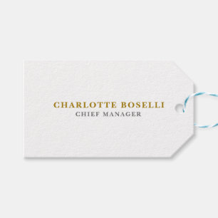 Étiquettes-cadeau Classique Minimaliste Professionnel Couleur Or