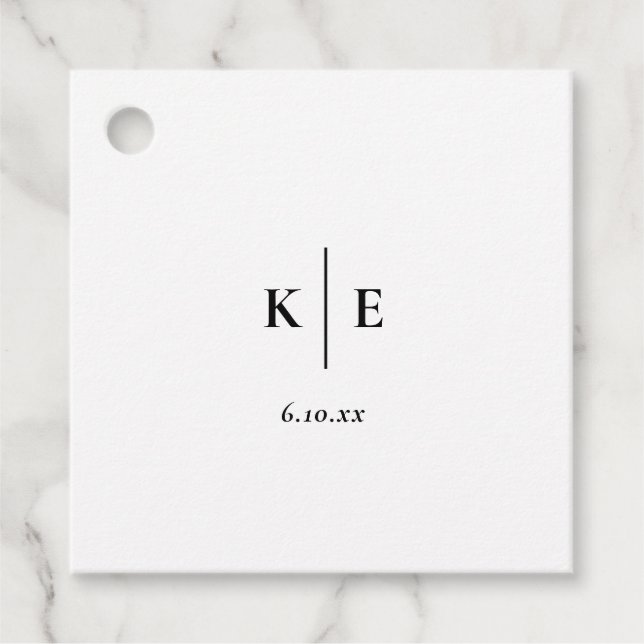 Étiquettes Cadeau classique Monogramme de mariage  (Devant)