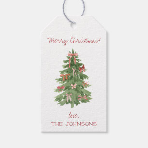 Étiquettes-cadeau Classy Red Bow Christmas Tree Tags cadeaux