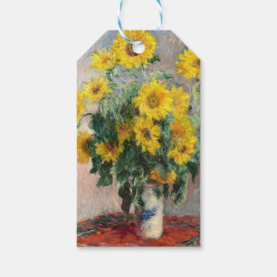 Étiquettes-cadeau Claude Monet Bouquet de tournesols 1881 Art
