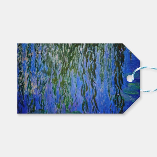 Étiquettes-cadeau Claude Monet - Lys d'eau avec saule plumant (Devant (Horizontal))