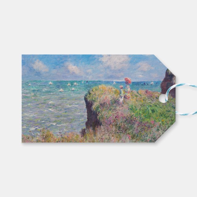 Étiquettes-cadeau Claude Monet - Promenade Cliff à Pourville (Devant (Horizontal))