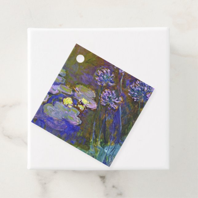 Étiquettes Cadeau Claude Monet Water Lilies Agapanthus (En situation)