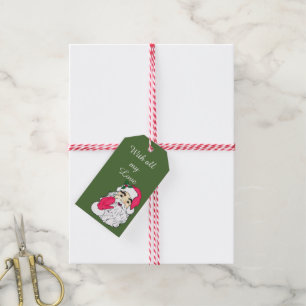 Étiquettes-cadeau Claus santa avec le texte