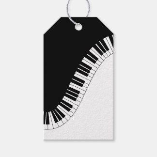 Étiquettes-cadeau Clavier de piano design de musique noir et blanc