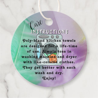 Étiquettes Cadeau Cleaning Care Washing Instructions Favor Tags