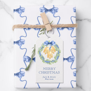 Étiquettes-cadeau Cloche de Noël ou de mariage à l'aquarelle