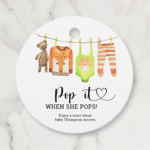 Étiquettes Cadeau Clothesline Pop it When she pops