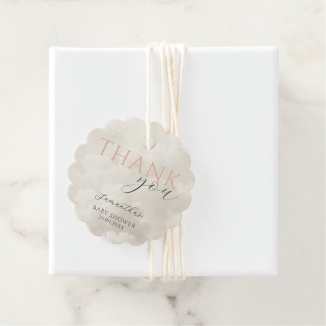 Étiquettes Cadeau Cloud Nine Modern Baby Shower Thank You (En situation)