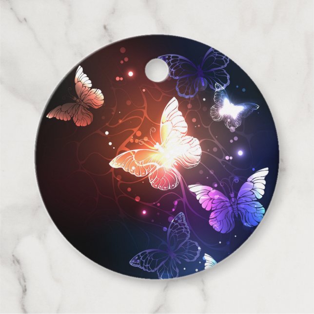 Étiquettes Cadeau Clowing Night Butterflies (Devant)