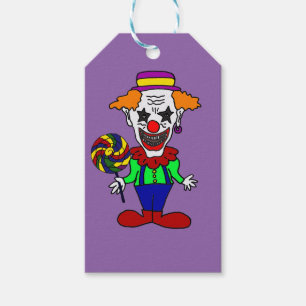 Étiquettes-cadeau Clown mauvais drôle mangeant la bande dessinée d