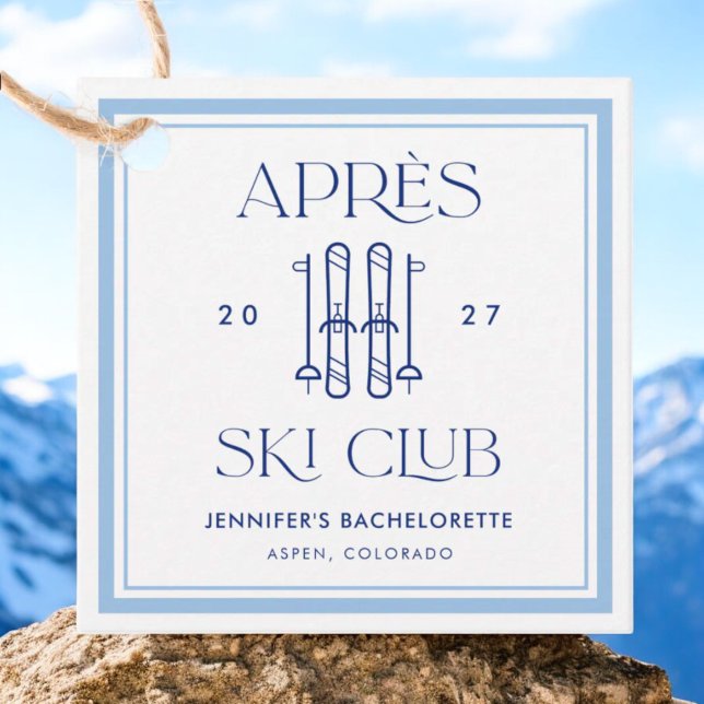 Étiquettes Cadeau Club Apres Ski Fête de Bachelorette Ski Alpin Hive (Créateur téléchargé)