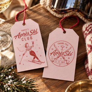 Étiquettes-cadeau Club Apres Ski Rose Enterrement de Vie de Jeune Fi